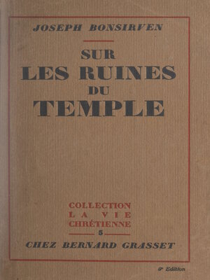 cover image of Sur les ruines du Temple